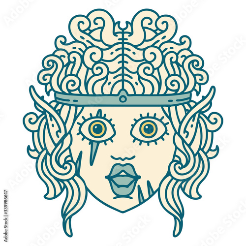 elf barbarian character face illustration
