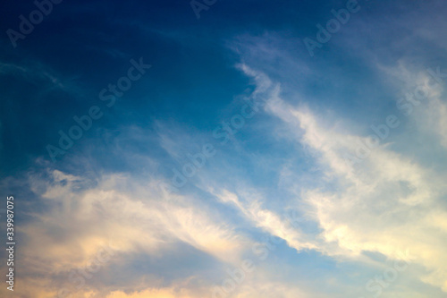 Blue sky and beautiful white clouds in Thailand