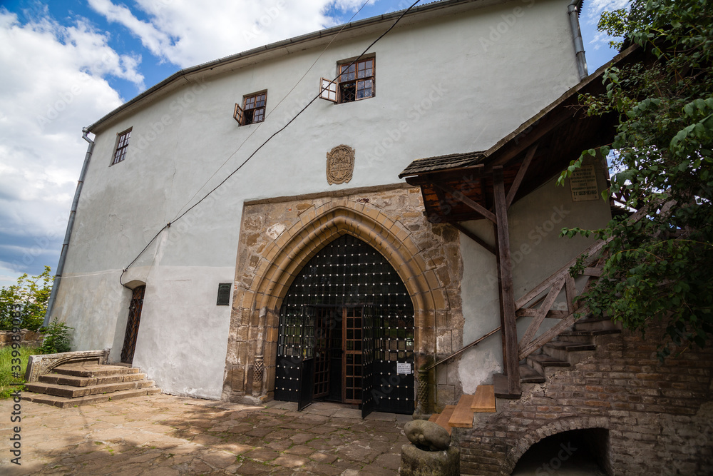 View to the historical ruined castle in Ostrog, Rivne region, Ukraine