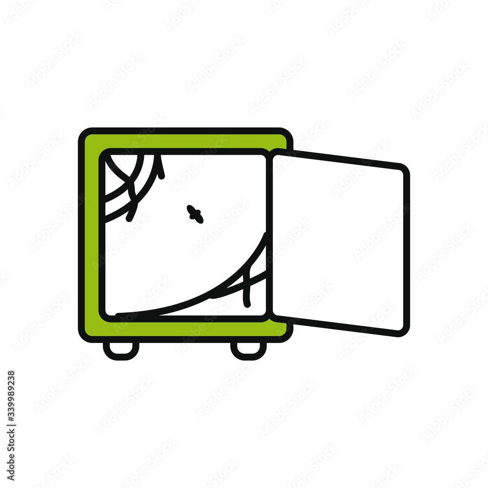 empty strongbox icon, half color half line style empty strongbox icon, half color half line style