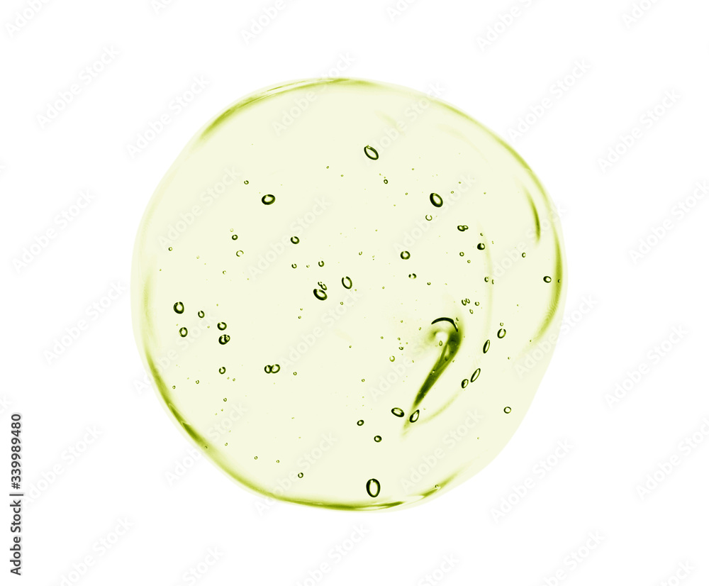 Aloe vera gel swatch. Clear green skin care serum drop. Transparent  cosmetic product blob isolated on white background Stock Photo | Adobe Stock