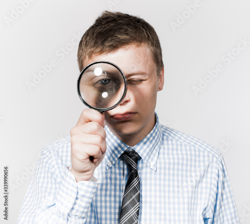 businessman with a magnifying glass