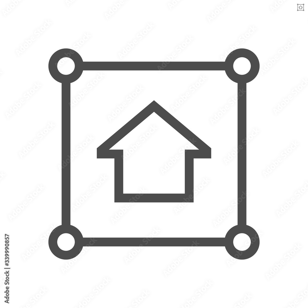 Land and home vector icon design, 48X48 pixel perfect and editable stroke. Land and home vector icon design, 48X48 pixel perfect and editable stroke.