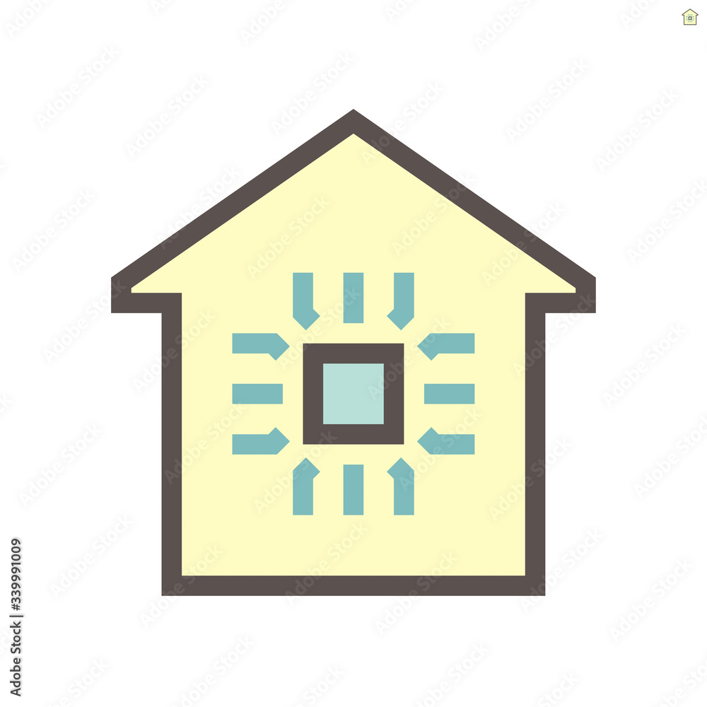 Smart home and micro chip technology vector icon design. Smart home and micro chip technology vector icon design.