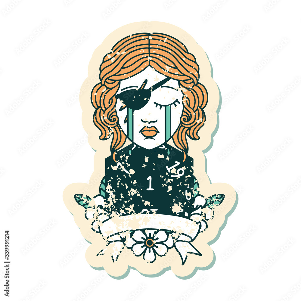 crying human rogue with natural one roll illustration crying human rogue with natural one roll illustration