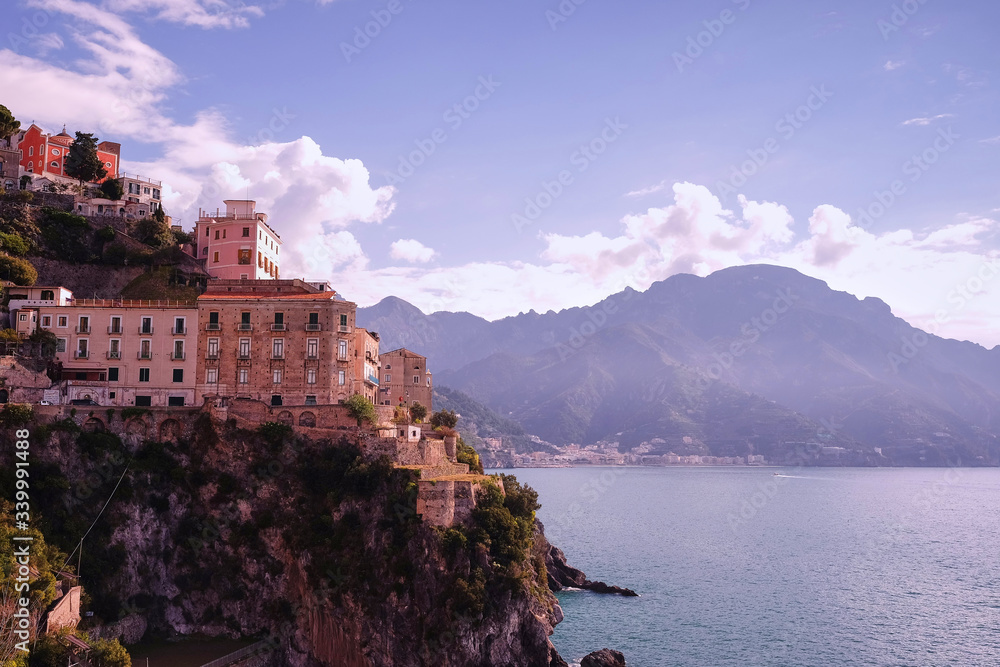 Building on cliff in Amalfi