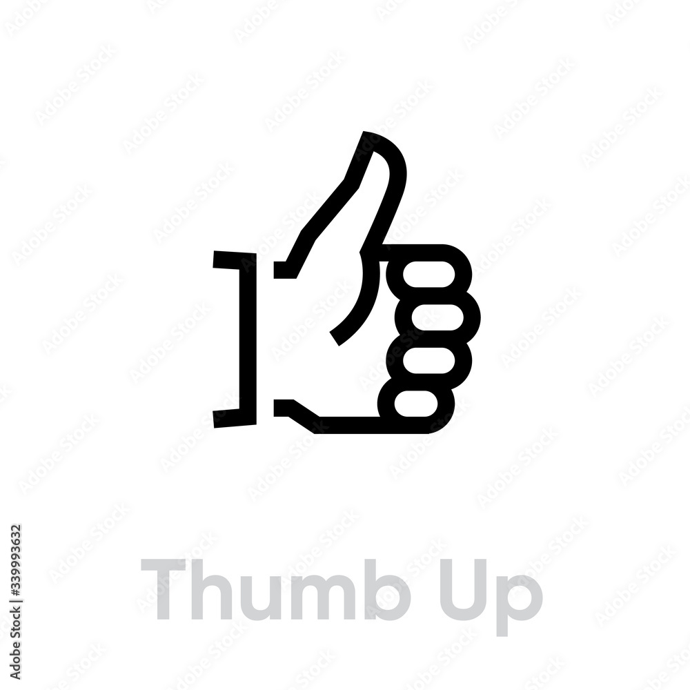 Thumb Up icon. Editable Vector Outline. Thumb Up icon. Editable Vector Outline.