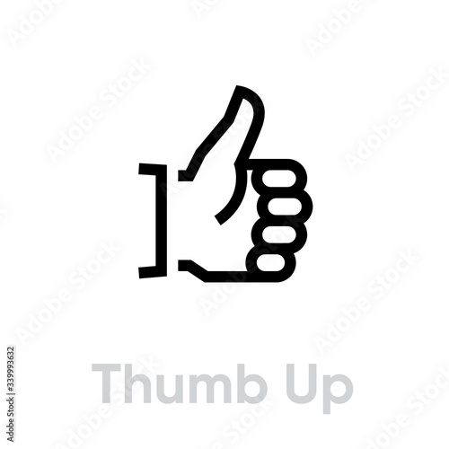 Thumb Up icon. Editable Vector Outline.