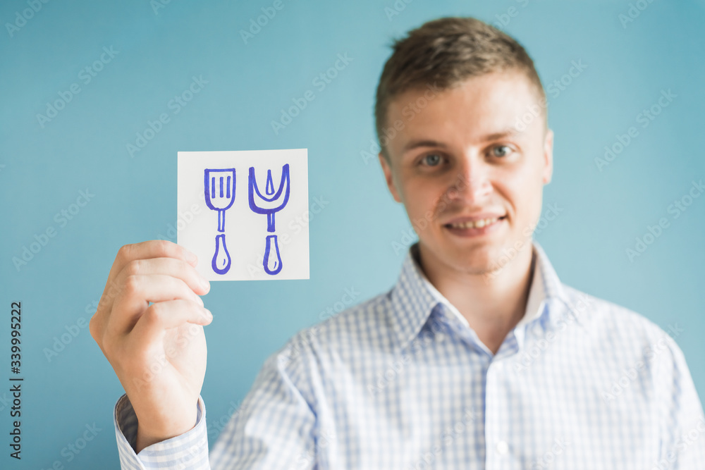 Picture icon fork and spatula in hand Picture icon fork and spatula in hand