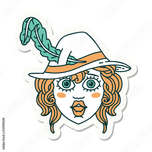 human bard character sticker