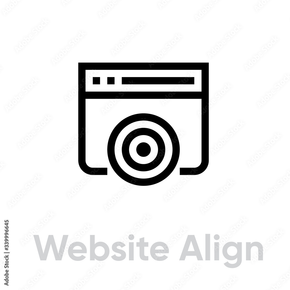 Website Align Target Business icon. Editable line vector. Website Align Target Business icon. Editable line vector.