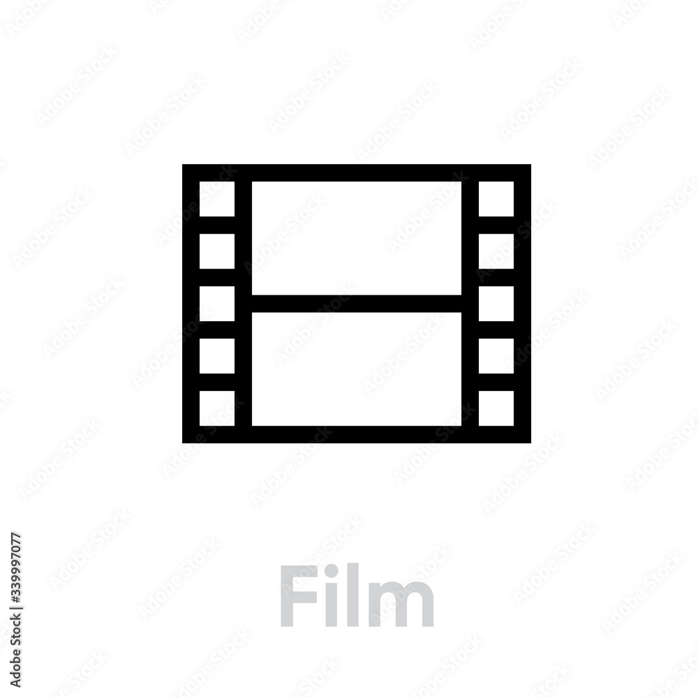 Film icon. Editable Vector Outline.