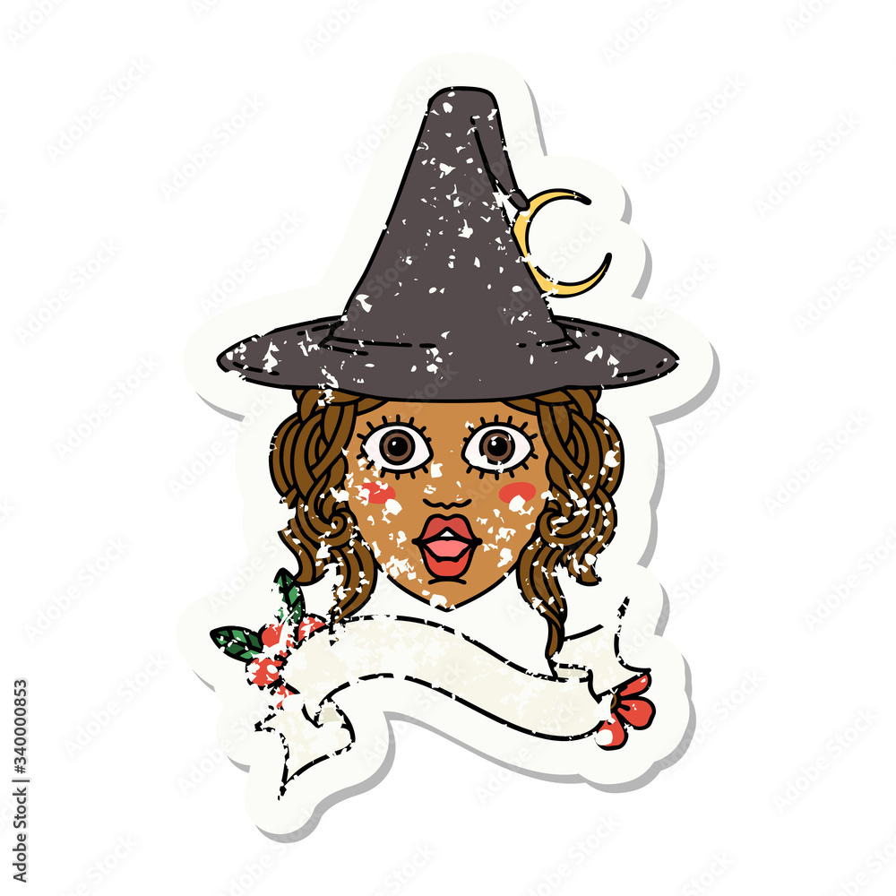 human witch character face illustration