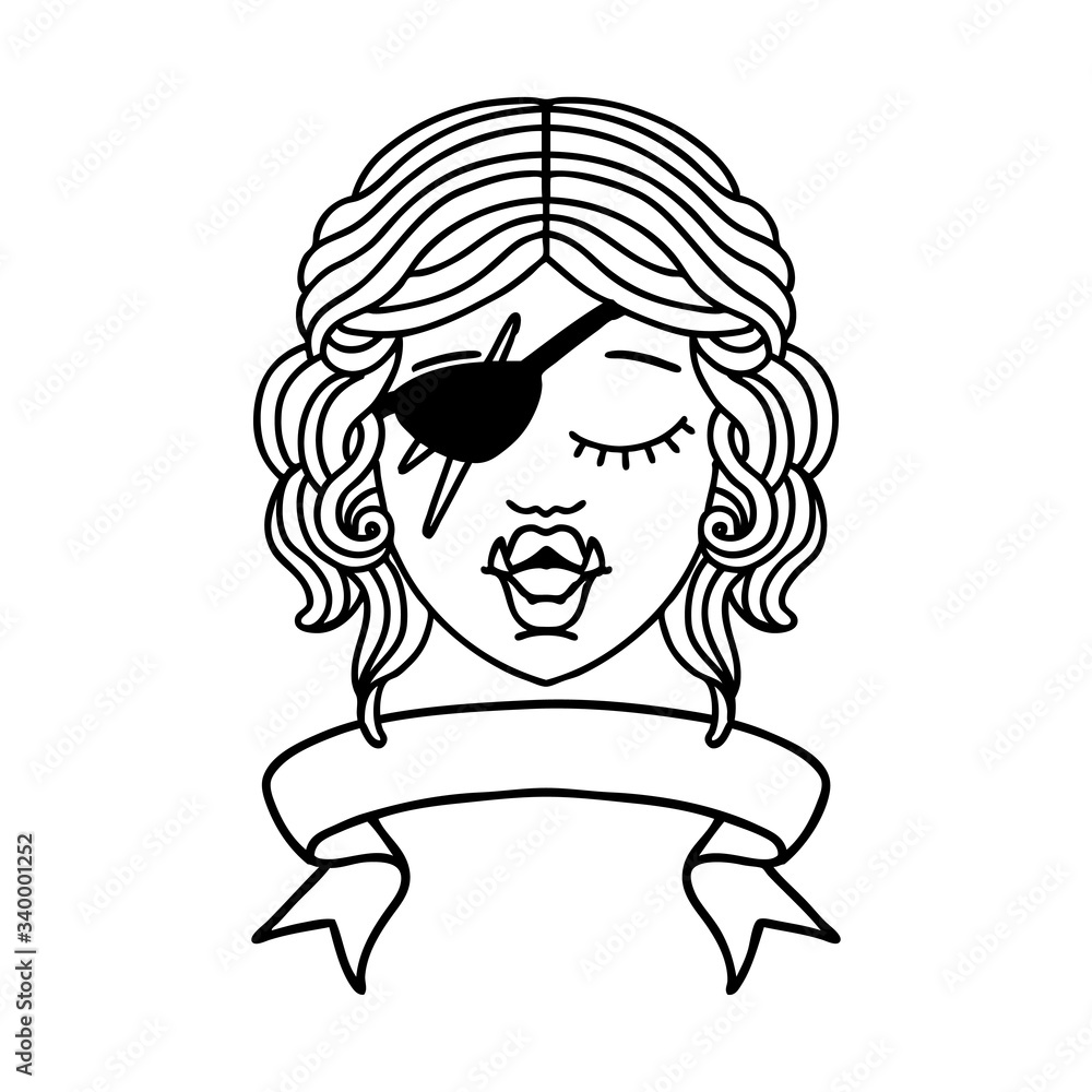 orc rogue character face with banner illustration orc rogue character face with banner illustration