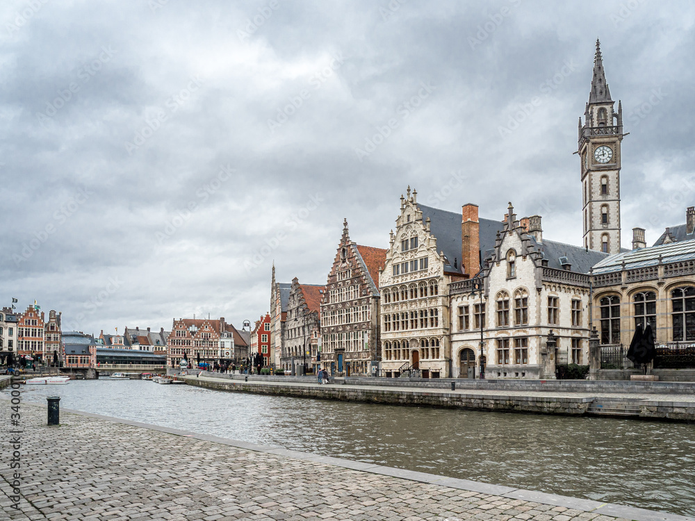 guild houses of Ghent by the canal