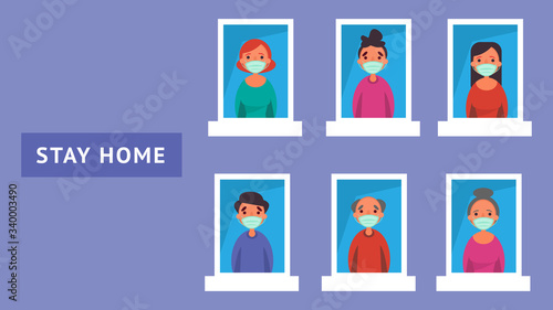 Stay home quarantine for Reduce the risk infection disease concept crisis situation that we’re all experiencing around the world due to the coronavirus Coronavirus 2019- ncov.