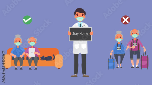 Stay home quarantine for Reduce the risk infection disease concept crisis situation that we’re all experiencing around the world due to the coronavirus Coronavirus 2019- ncov.