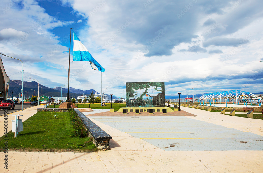 Ushuaia, Argentina, monument on the waterfront.
Monument to the victims of the Falklands war in 1982 in Ushuaia. Ushuaia, Argentina, monument on the waterfront.
Monument to the victims of the Falklands war in 1982 in Ushuaia.