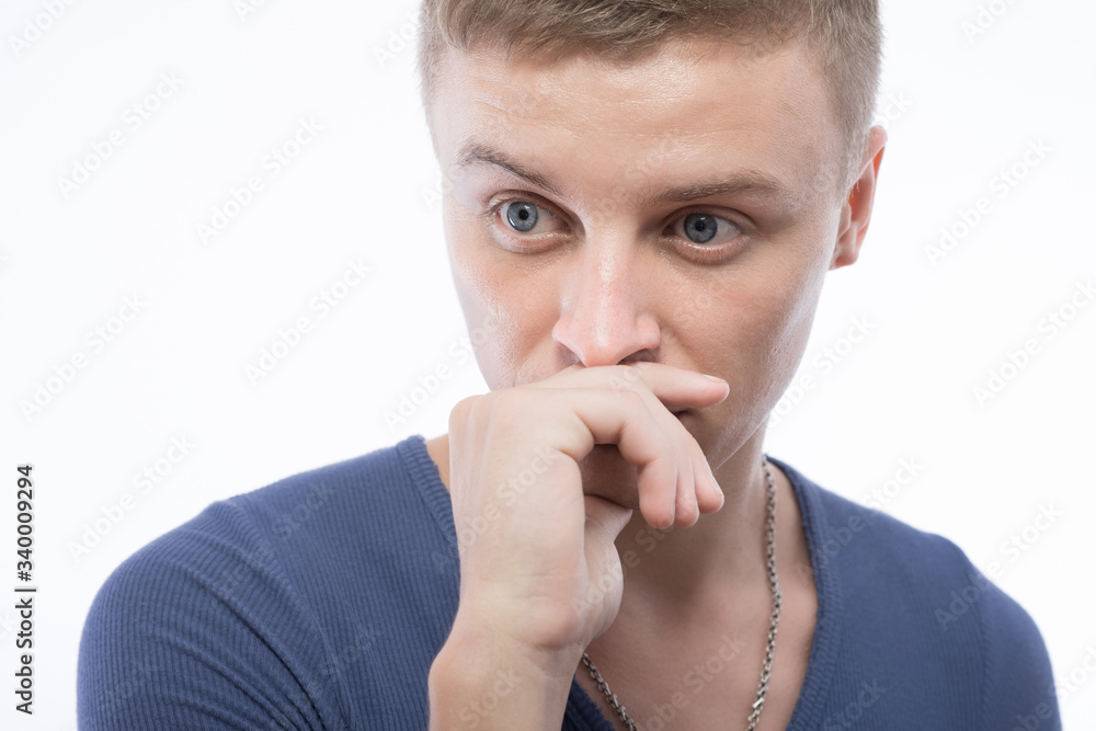 Portrait of handsome young thoughtful man Portrait of handsome young thoughtful man