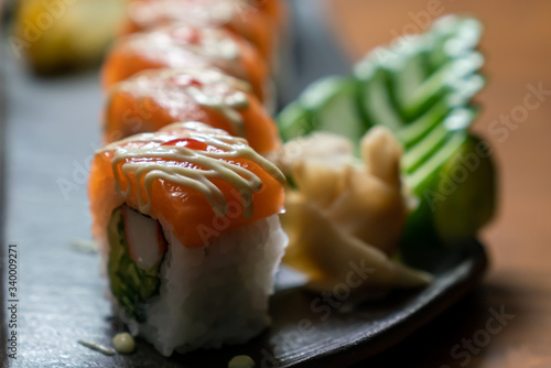 Asian Traditional Food Canadian Roll Sushi