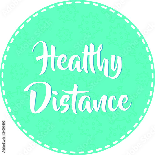 Stay Home healthy Distance vector illustration coronavirus 