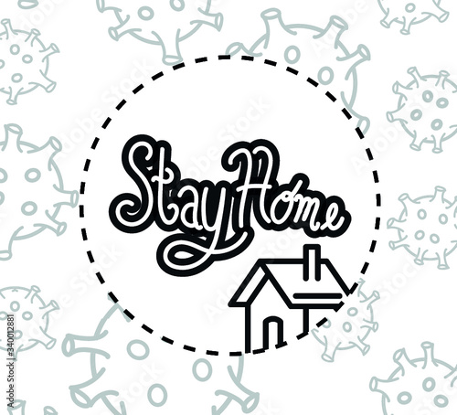 Stay Home healthy Distance vector illustration coronavirus 