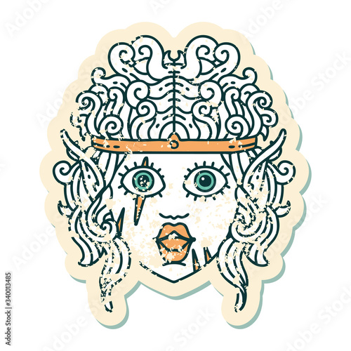 elf barbarian character face illustration
