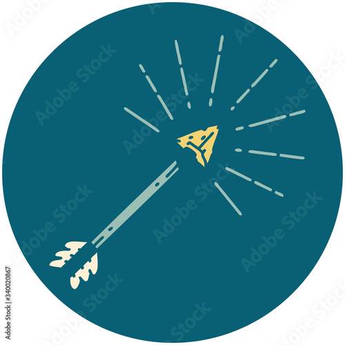 icon of tattoo style old flint tip arrow