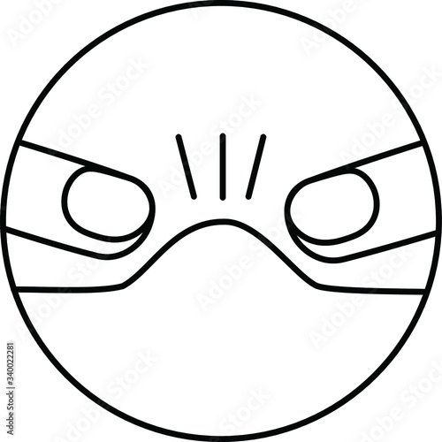 ripening pimple in a circle, acne. black vector graphics