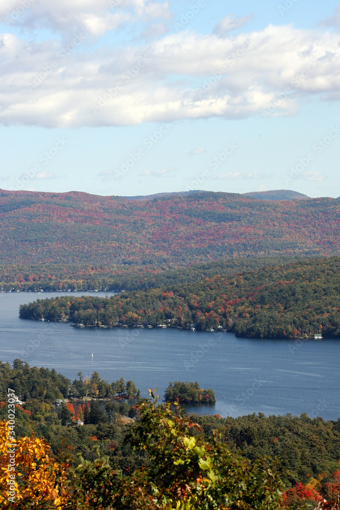 Lake George in Autumn as viewed from Prospect Mountain
