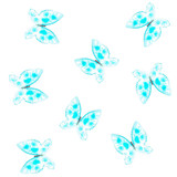 Hand drawn watercolor butterfly pattern on white background