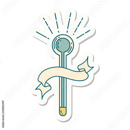 sticker of tattoo style glass thermometer