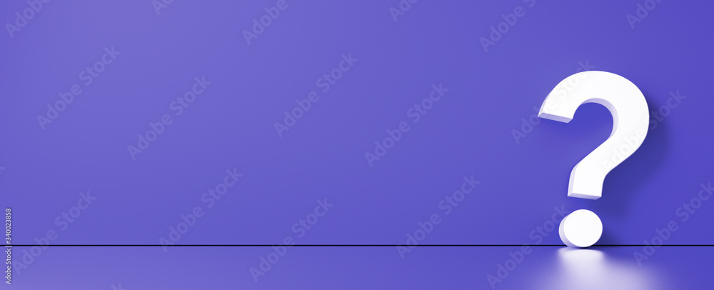 question mark in front of a red color wall background. Business support concept - 3D Rendering. question mark in front of a red color wall background. Business support concept - 3D Rendering.