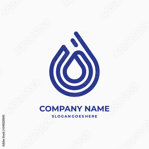 Water drop - vector business logo template concept illustration. Blue water creative sign. Design element.