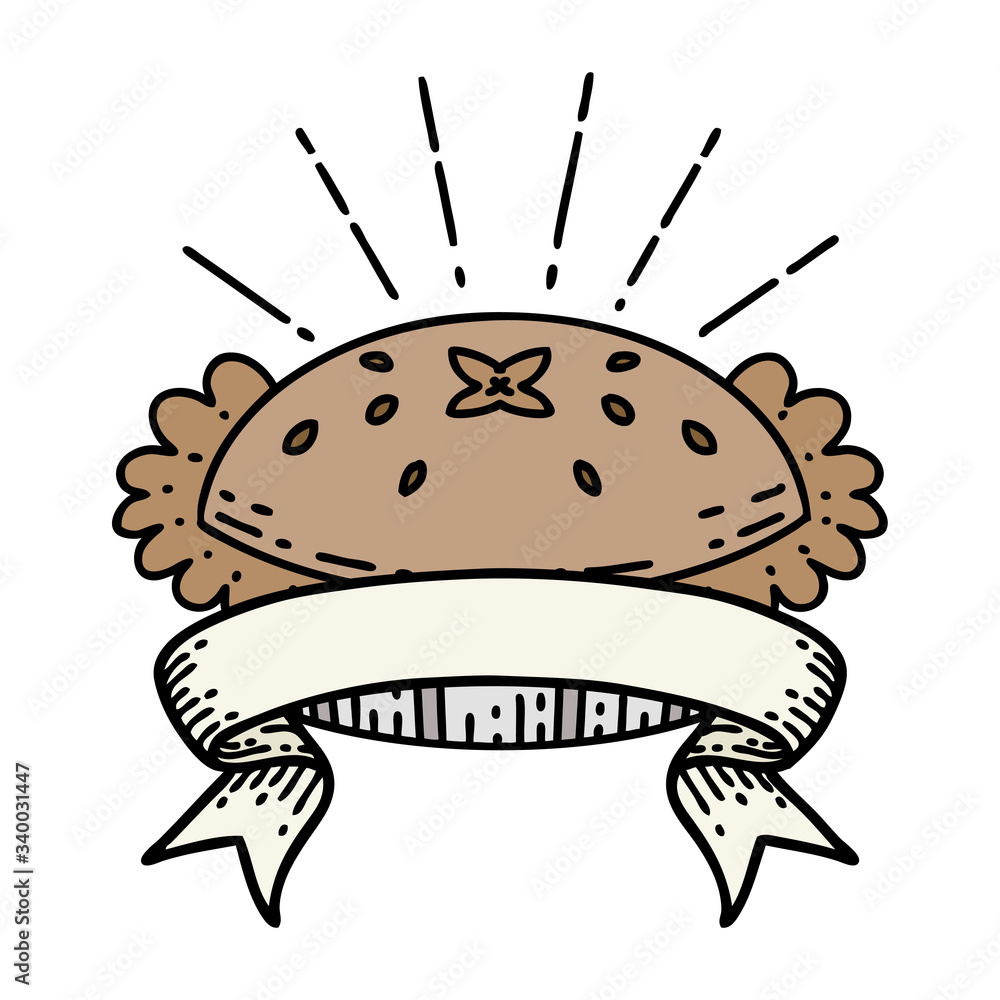 banner with tattoo style amazing pie banner with tattoo style amazing pie
