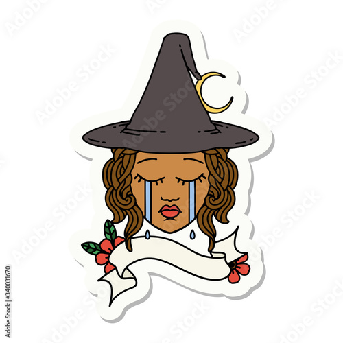 human witch character face sticker