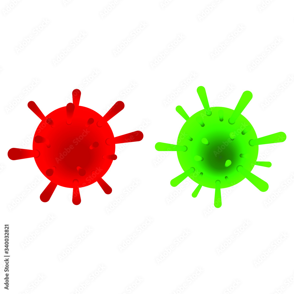 Corona virus Red and Green vector illustration Corona virus Red and Green vector illustration