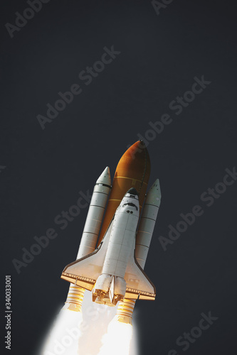 Rocket space craft. The elements of this image furnished by NASA.