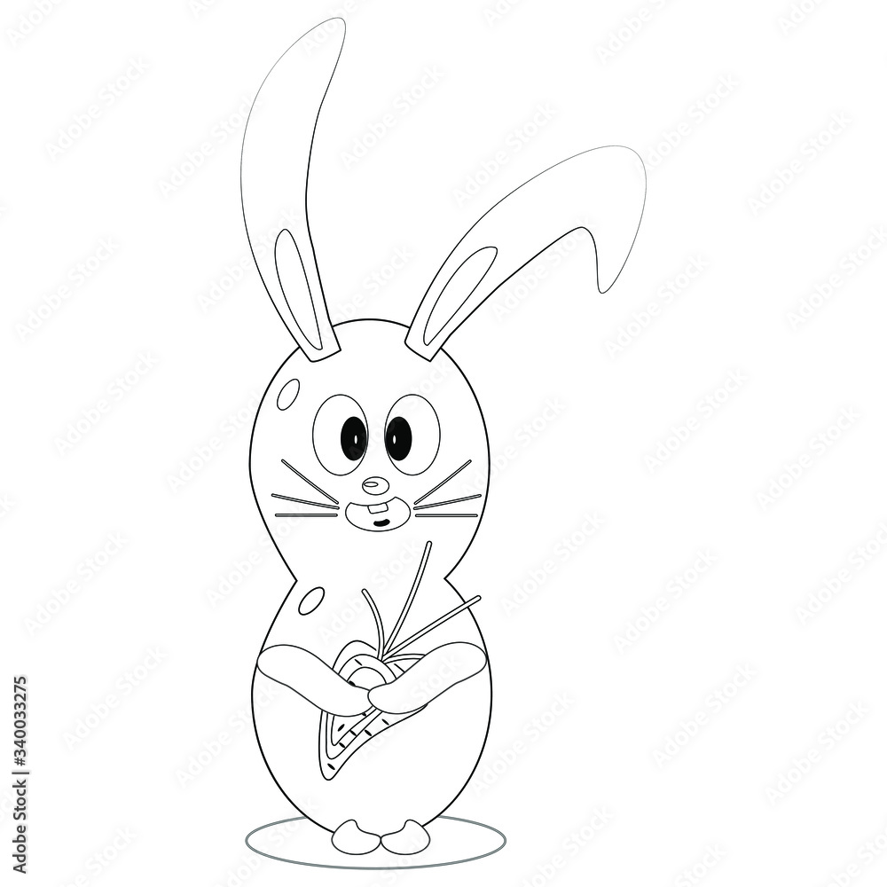 Isolated black, white easter bunny. Celebration happy easter. Design easter holiday. Happy animal character. Cartoon rabbit. Coloring page for kids. Outline rabbit. Graphic Sketch.Vector Illustration. Isolated black, white easter bunny. Celebration happy easter. Design easter holiday. Happy animal character. Cartoon rabbit. Coloring page for kids. Outline rabbit. Graphic Sketch.Vector Illustration.