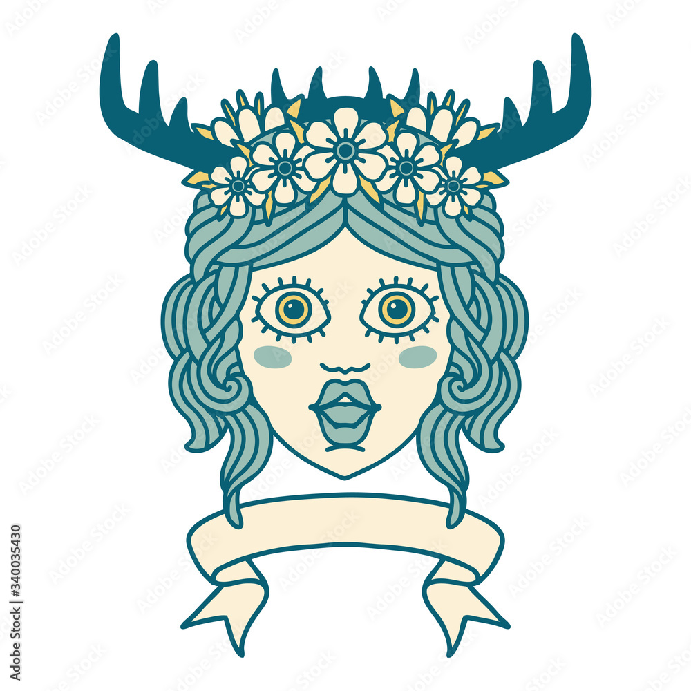 human druid character with banner illustration human druid character with banner illustration