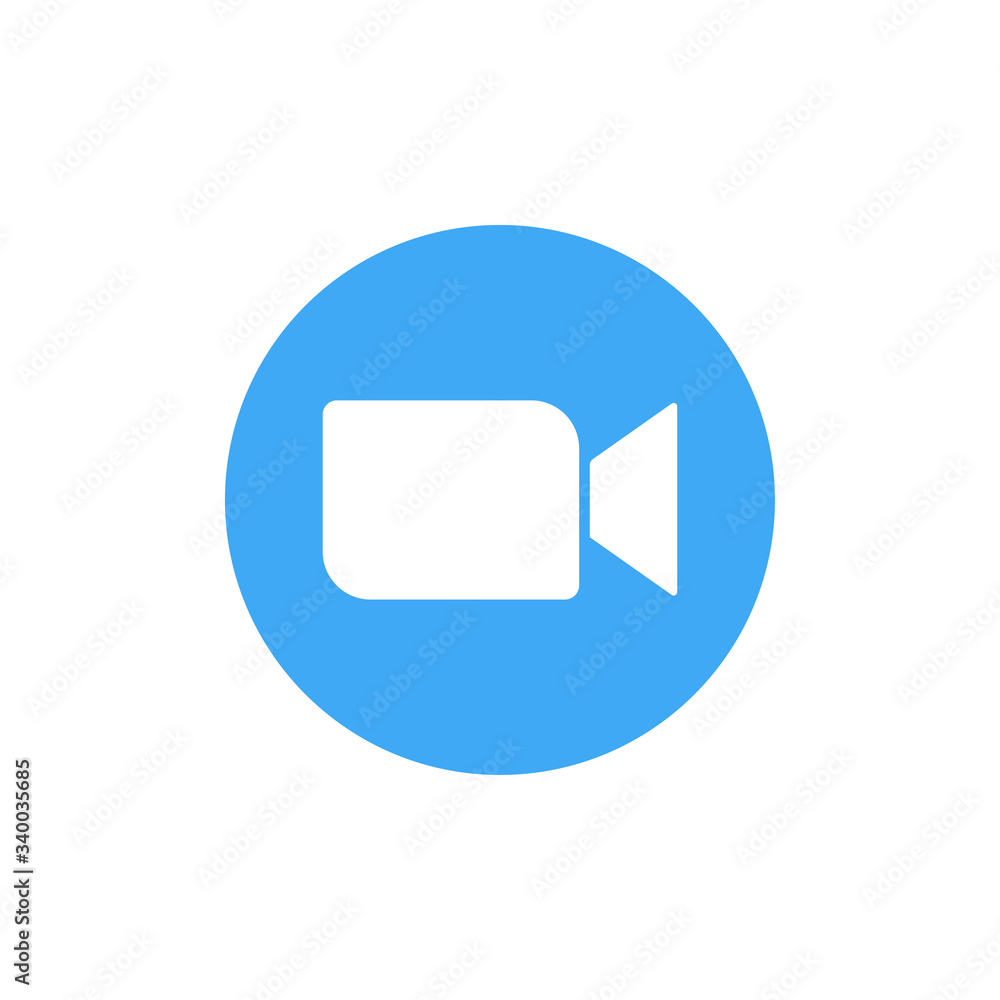 Blue camera icon - Live media streaming application conference video calls. EPS 10. Blue camera icon - Live media streaming application conference video calls. EPS 10.