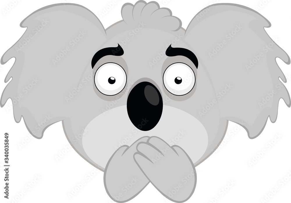 Vector illustration of the face of a koala cartoon Vector illustration of the face of a koala cartoon