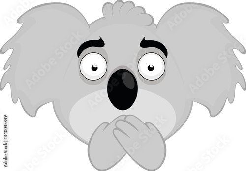 Vector illustration of the face of a koala cartoon