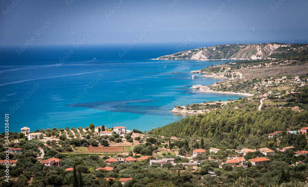 View across the west coast of the island of Kefalonia, Greece