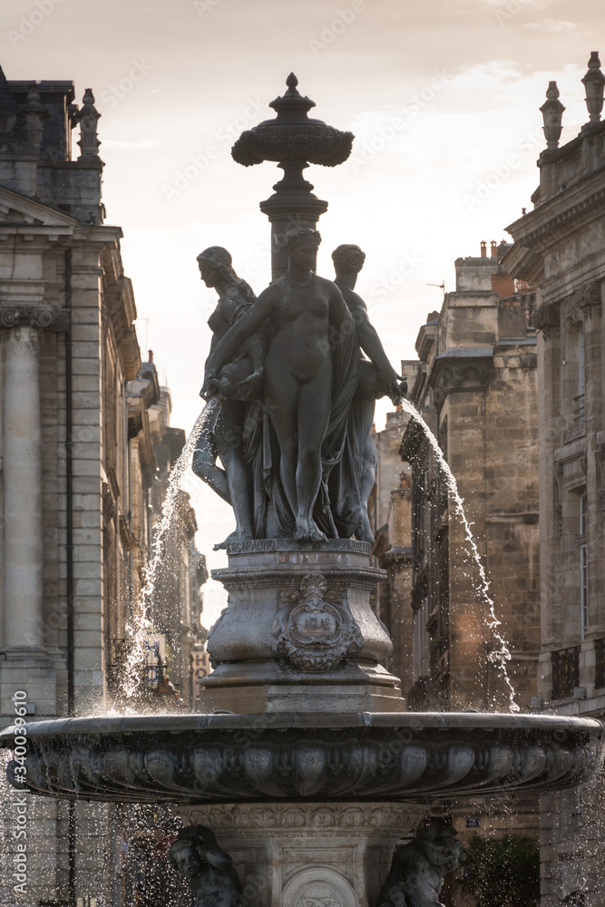 City fountain in Bordeaux, France