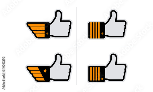 Thumb up symbol in aviation industry