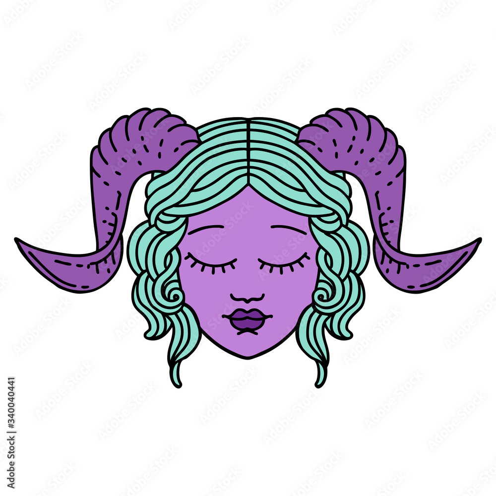 tiefling character face illustration tiefling character face illustration