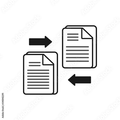 Data exchange. Vector icon isolated on white background.
