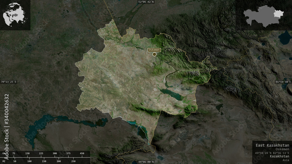 East Kazakhstan, Kazakhstan - composition. Satellite