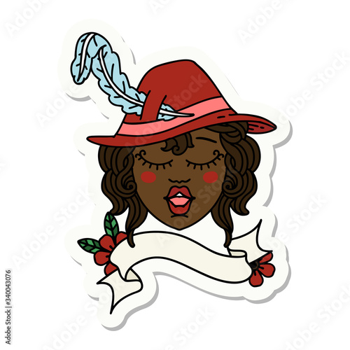 human bard character face sticker